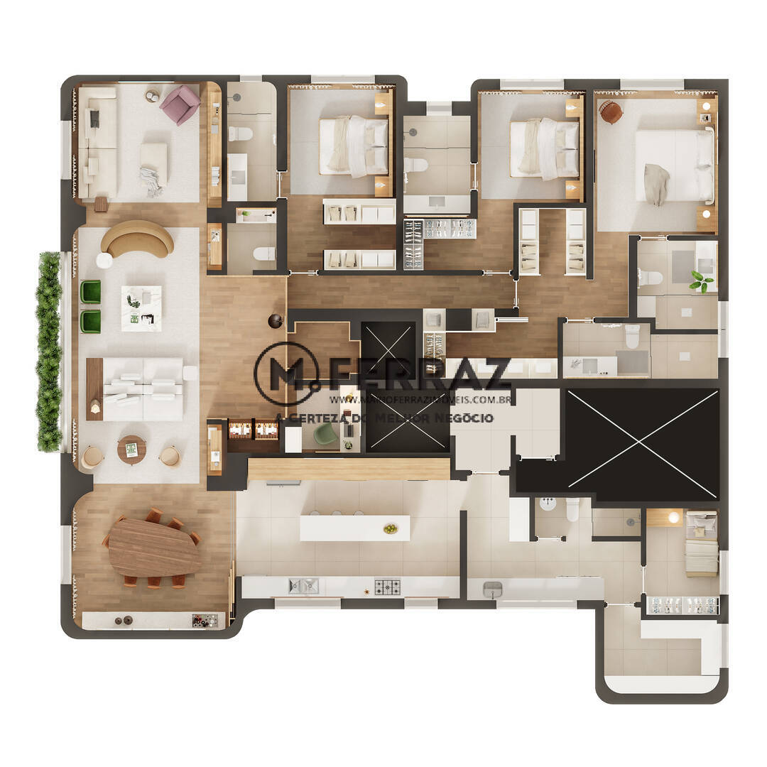 Apartamento à venda com 3 quartos, 244m² - Foto 2