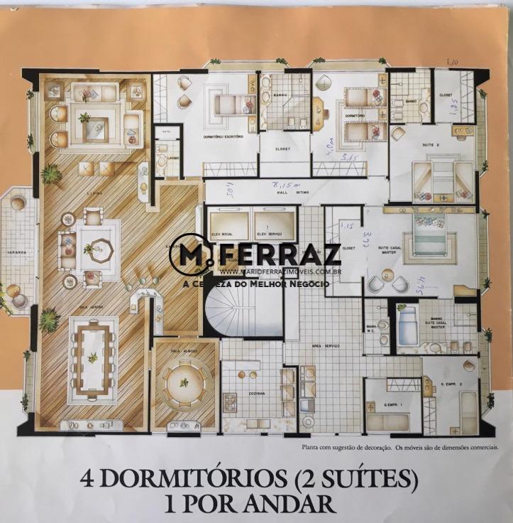 Apartamento à venda com 4 quartos, 329m² - Foto 1